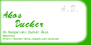 akos ducker business card